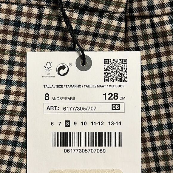 ZARA Kids | Taupe Brown | PLAID BOX PLEAT SKIRT - Picture 8 of 9